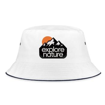 Explore Nature Mountains Sunset - Bucket Hat - white/navy - Front