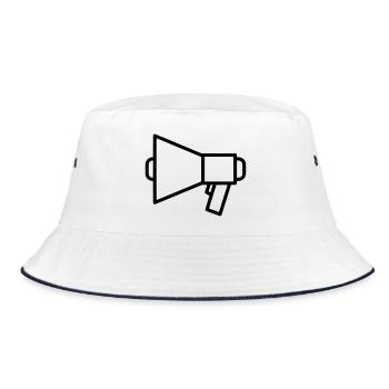 Megaphone Speaker Protest - Bucket Hat - white/navy - Front