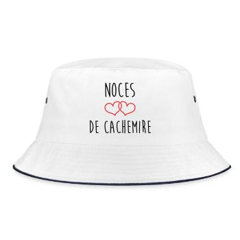 Kaschmirhochzeit 47 Jahre Ehe - Bucket Hat - Weiß/Navy - Vorne