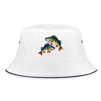 two perch - Bucket Hat - white/navy - Front