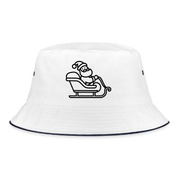 Santa's Schlitten - Bucket Hat - Weiß/Navy - Vorne