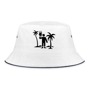 Party Urlaub Insel Bier - Bucket Hat - Weiß/Navy - Vorne