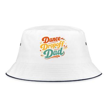 Tanz-Taxi-Papa | Dance Dad, Ballett - Bucket Hat - Weiß/Navy - Vorne