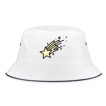 Shooting Star Comet Comic - Bucket Hat - white/navy - Front