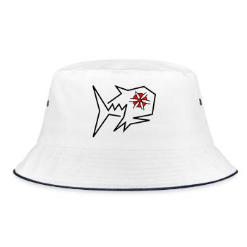 Blüten Fisch Fantasie - Bucket Hat - Weiß/Navy - Vorne