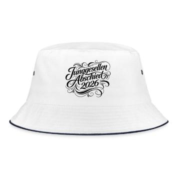 Junggesellenabschied 2026 - Bucket Hat - Weiß/Navy - Vorne