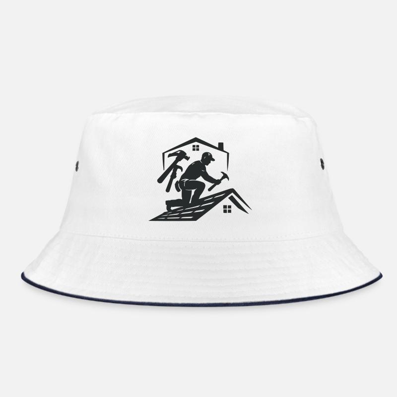 Dachhandwerker Silhouette Dachdecker Bucket Hat