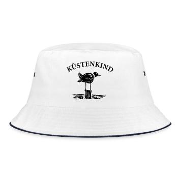 KüstenKind - Bucket Hat - Weiß/Navy - Vorne