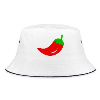 Chili pepper - Bucket Hat - white/navy - Front