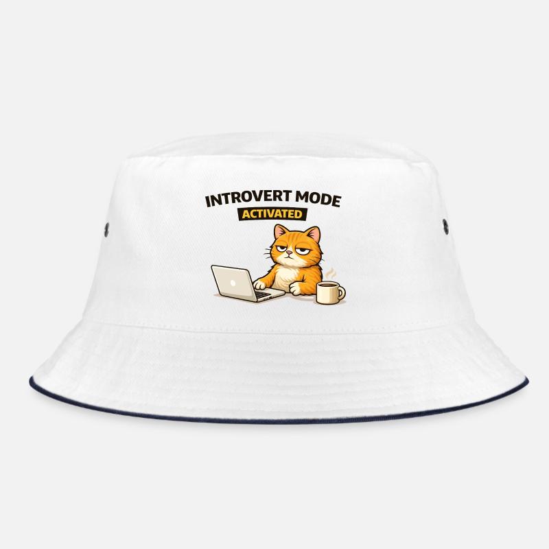 Introvert Mode Activated Cat Bucket Hat