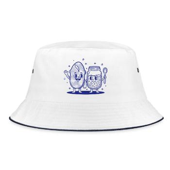 Sourdough Bread Baking Baker Sourdough Starter Jar - Bucket Hat - Weiß/Navy - Vorne
