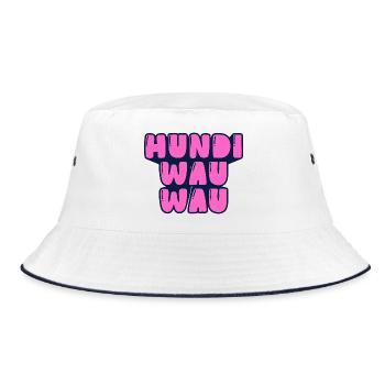 hundi wau wau - Bucket Hat - Weiß/Navy - Vorne