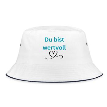 LIEBEVOLL wertvoll - Bucket Hat - Weiß/Navy - Vorne