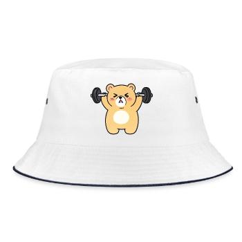 Kawaii Bear soulève des poids - Bob - blanc/marine - Devant