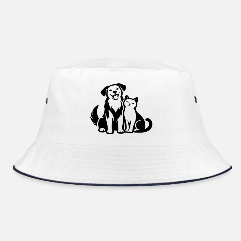 Haustiere - Bucket Hat - Weiß/Navy