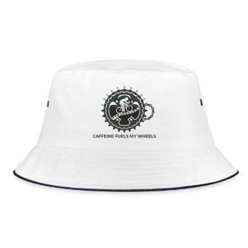 Caffeine Fuels My Wheels Cycling Tee - Bucket Hat - white/navy - Front