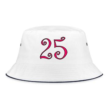 25. 25 JAHRE. 25. JUBILÄUM. 25 JAHRESJUBILÄUM. - Bucket Hat - Weiß/Navy - Vorne