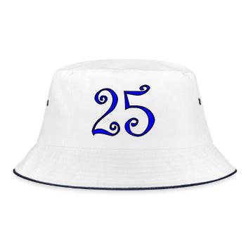 25. 25 JAHRE. 25. JUBILÄUM. 25 JAHRESJUBILÄUM. - Bucket Hat - Weiß/Navy - Vorne