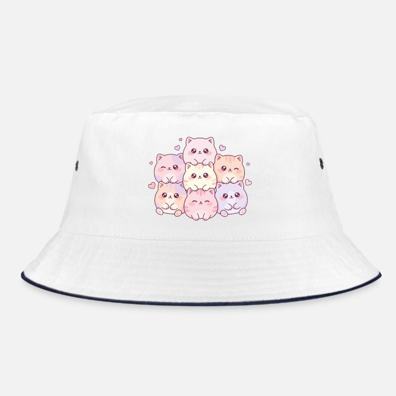 Pastel Kitten Cuddle Gang Bucket Hat