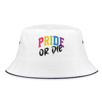 LGBT Pride Month - Pride or Die - Bucket Hat - white/navy - Front