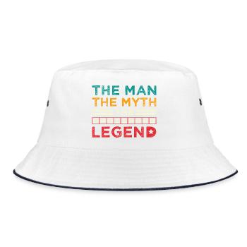 Crossword Legend The Man Myth Design - Bucket Hat - white/navy - Front
