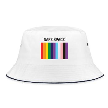 Autocollant du Mois de la fierté LBGTQIA+ Safe Space - Bob - blanc/marine - Devant