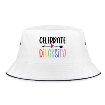 LGBT-Pride-Monat – Vielfalt feiern - Bucket Hat - Weiß/Navy - Vorne
