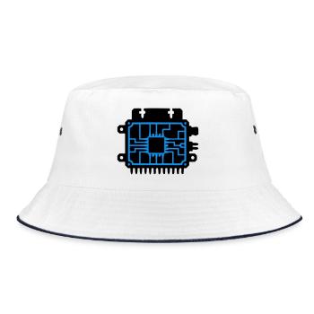 Microchip PCB IT Logo - Bucket Hat - white/navy - Front