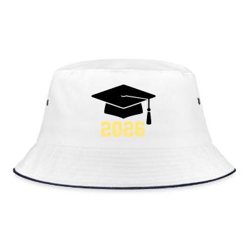 Graduate 2026 Bachelor Hat - Bucket Hat - white/navy - Front