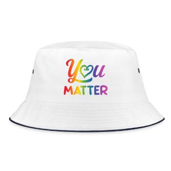 You Matter Rainbow LGBTQ Pride Quote Design - Bucket Hat - Weiß/Navy - Vorne