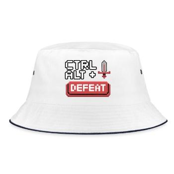 Ctrl Alt Remove Pixel Design - Bucket Hat - white/navy - Front
