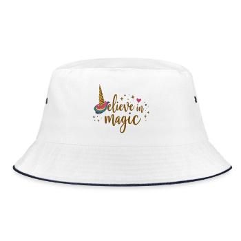 Belief in magic unicorn - Bucket Hat - white/navy - Front