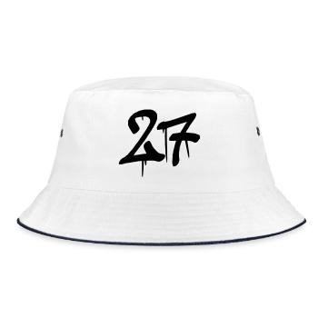 27 - Bucket Hat - Weiß/Navy - Vorne