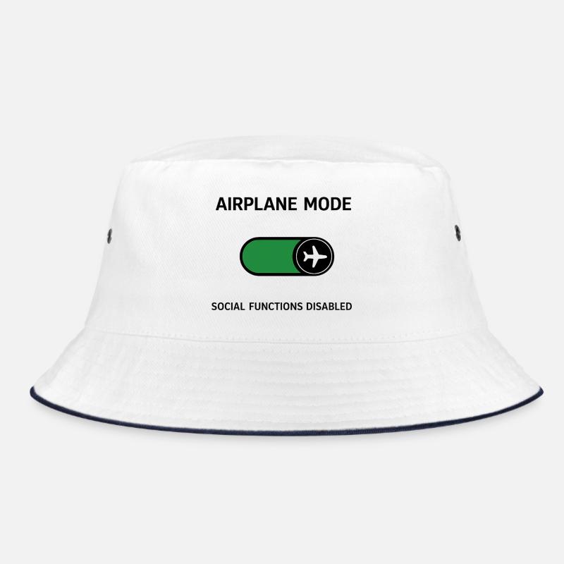 AIRPLANE MODE | Social Functions Disabled - Bucket Hat - white/navy