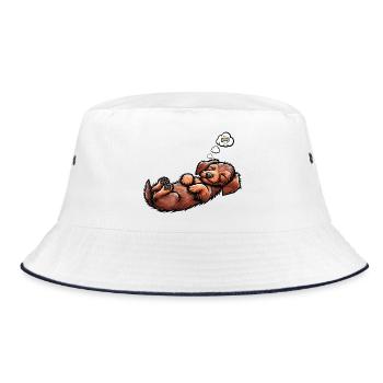 wire-haired dachshund dachshund dachshund owner Teckel Tekkel - Bucket Hat - white/navy - Front
