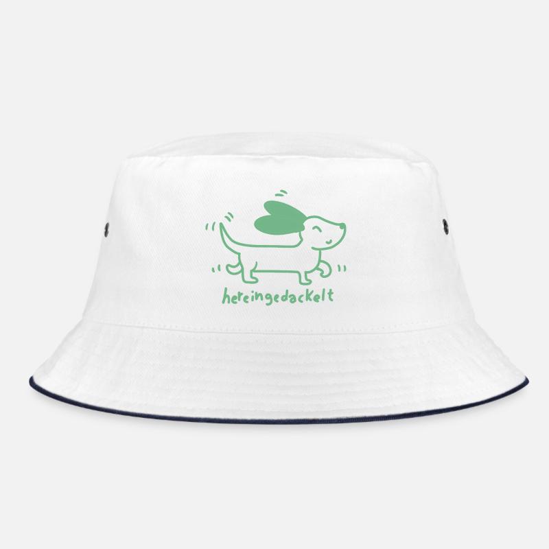  Dackel verspielt, handgezeichnet Bucket Hat