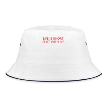 Short Life flirts with me - Bucket Hat - white/navy - Front