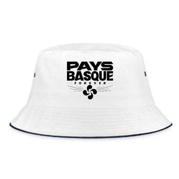 Pays Basque Forever Lauburu Vintage Design - Bob - blanc/marine - Devant