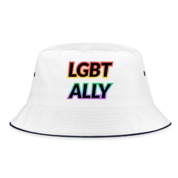 LGBT ALLY - Bucket Hat - Weiß/Navy - Vorne
