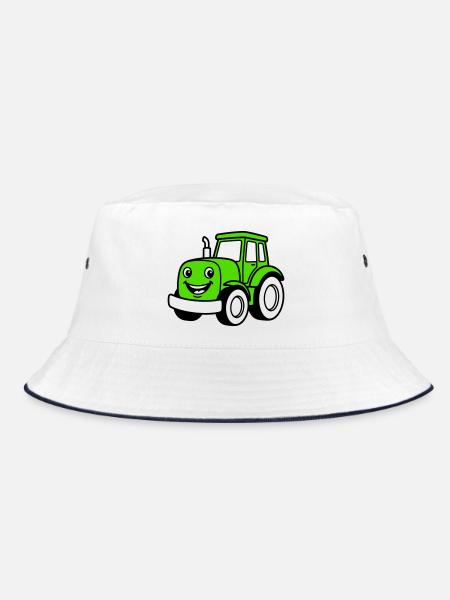 Tractor children - Bucket Hat - white/navy - Front