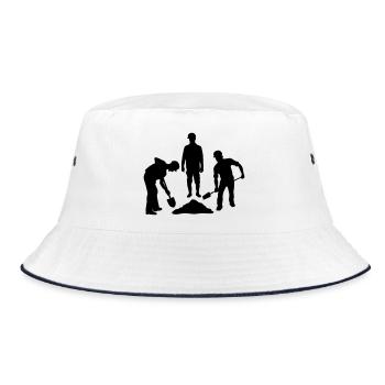Ground Crew Team – Sand Workers - Bucket Hat - white/navy - Front