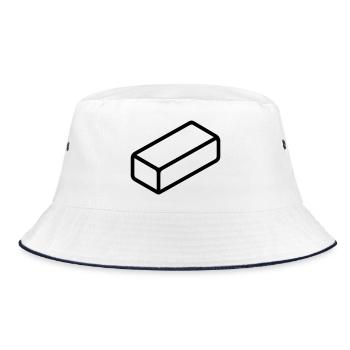 brick - Bucket Hat - white/navy - Front