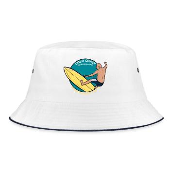 Gold Coast Queensland Snapper Rocks Tropical Surf - Bucket Hat - white/navy - Front