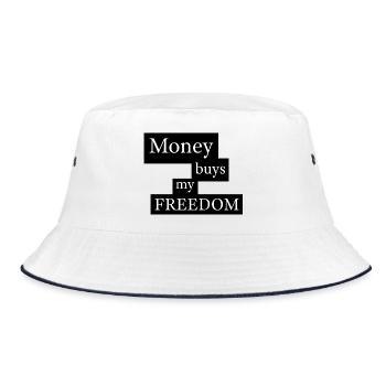 Money Buys My Freedom - Bucket Hat - white/navy - Front