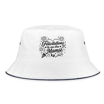 Félicitations tu vas être mamie - Bob - blanc/marine - Devant