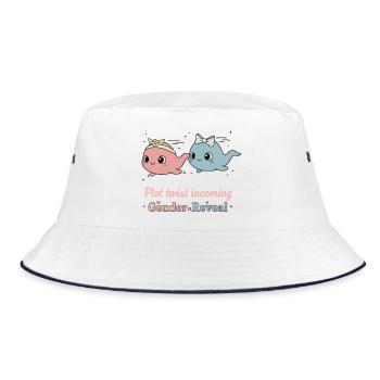 Gender Reveal Plot Twist Incoming Baby Shower - Bucket Hat - white/navy - Front