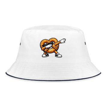 Dabbing Brezel - Bucket Hat - Weiß/Navy - Vorne