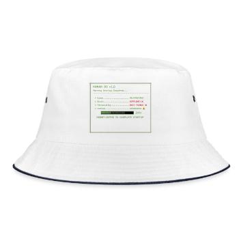 Human OS Morning Startup - Funny Coffee Programmer - Bucket Hat - white/navy - Front