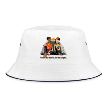 Tent Fun Duo: Outdoor Camp Laughs - Bucket Hat - white/navy - Front