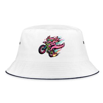 Cycliste axolotl enflammé - Bob - blanc/marine - Devant
